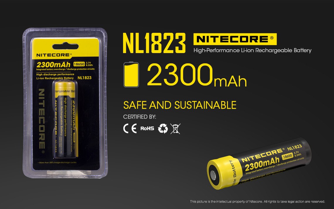 Аккумулятор для фонаря Nitecore NL1823