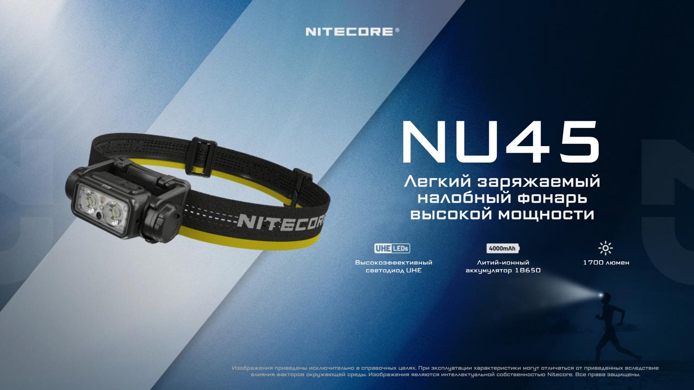 Фонарь налобный Nitecore NU45 UHE