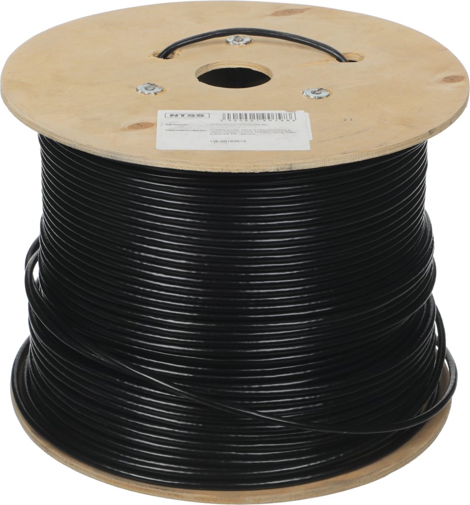 Кабель информационный NTSS NTSS-OUT-FTP4-5Е-PE-BL кат.5E FTP 4 пары 24AWG PE внешний 305м черный