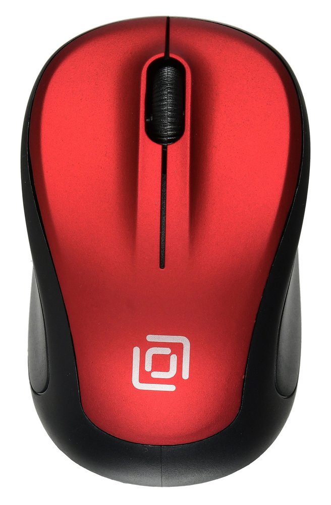 Мышь Оклик 665MW черный/красный оптическая 1600dpi беспров. USB для ноутбука 3but (1025135)