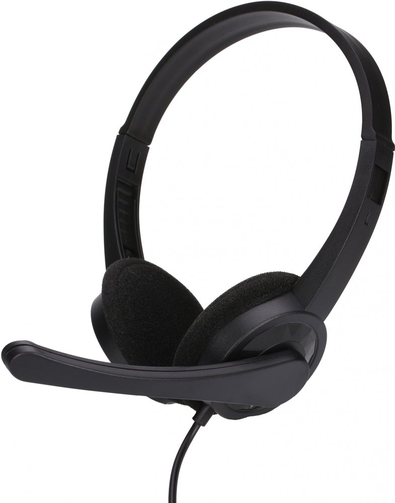 Наушники с микрофоном Оклик HS-M600 черный 1.8м накладные оголовье (1900372)