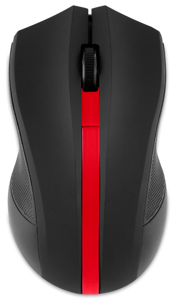 Мышь Оклик 615MW черный/красный оптическая 1200dpi беспров. USB для ноутбука 3but (412861)