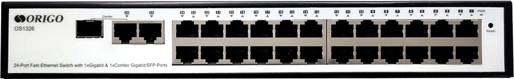 Коммутатор Origo OS1326 OS1326/A1A (L2) 24x100Мбит/с 1x1Гбит/с 1xКомбо(1000BASE-T/SFP) 1SFP управляемый