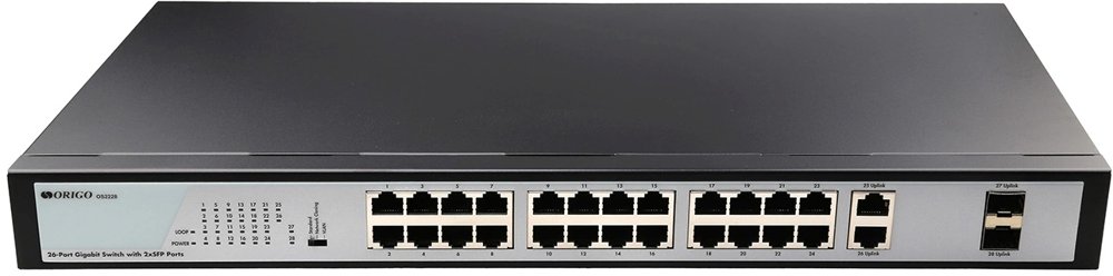 Коммутатор Origo OS2228 OS2228/A1A (L2) 26x1Гбит/с 2SFP неуправляемый