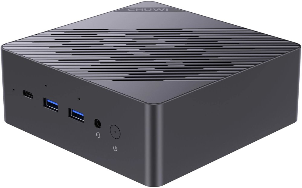 ПК Мини Chuwi AuBox Ryzen AI 9 365 (2) 32Gb SSD1Tb Radeon 880M Windows 11 Pro 2x2.5GbitEth WiFi BT 120W серебристый/черный