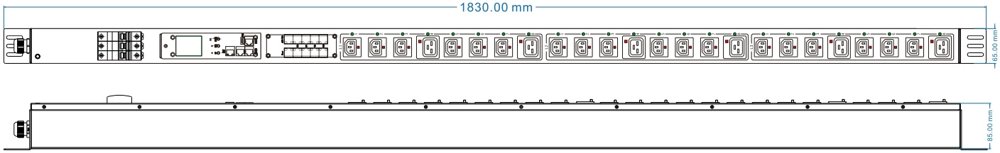 Блок распределения питания Powercom PDU-32AVMS24-18C3-6C9-3P верт.размещ. 18xC13 6xC19 с сетевым мониторингом 3x32A EN 60309 2м