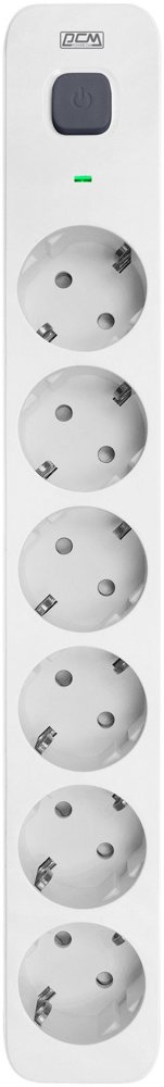 Сетевой фильтр Powercom SP-06W 1.8М 1.8м (6 розеток) белый/серый (коробка)