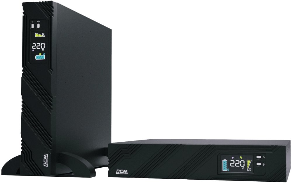 Источник бесперебойного питания Powercom Smart King Pro+ SPR-1000 LCD 800Вт 1000ВА черный