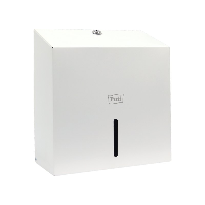 Диспенсер бумажных полотенец Puff-5150W, нержавеющая сталь, белый