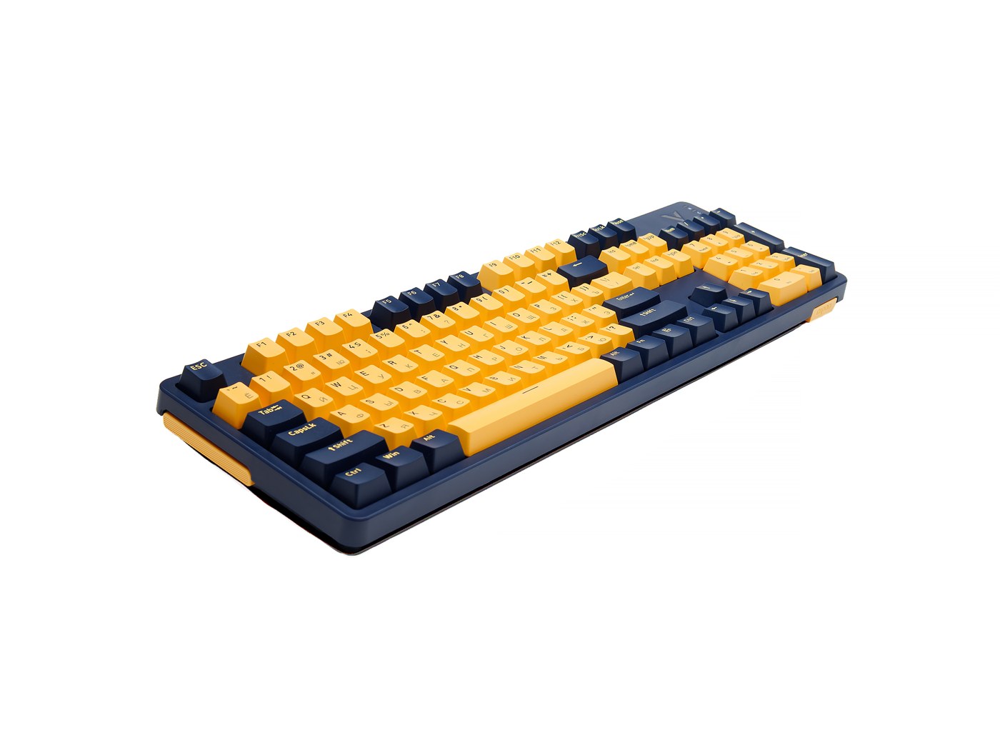 Игровая механическая клавиатура проводная/беспроводная Rapoo V500PRO-Multi-Mode, желтый/синий