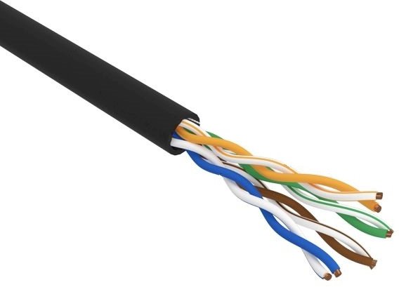 Кабель информационный Rexant 01-0045 кат.5E UTP 4 пары 24AWG PE внешний 305м черный