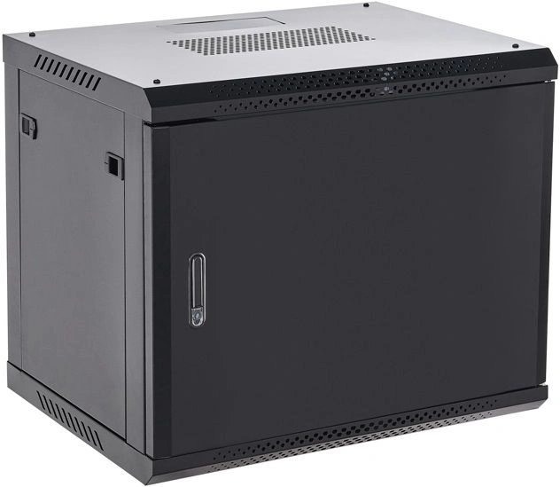 Шкаф коммутационный Rexant (04-0966-122) настенный 9U 600x600мм пер.дв.металл черный металл
