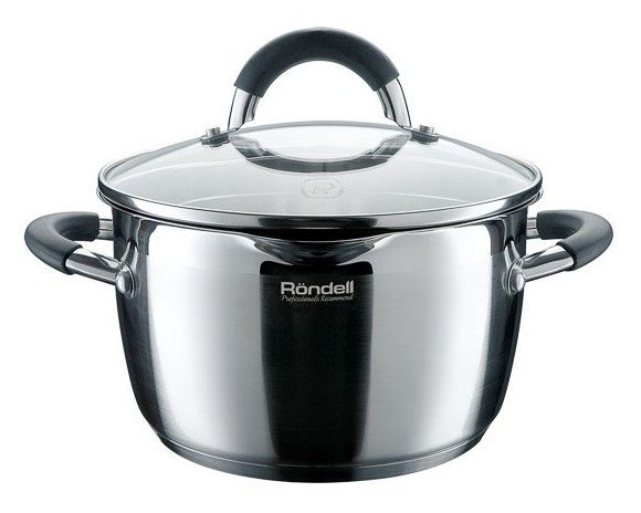 Кастрюля Rondell Flamme RDS-023 2.3л. d=18см (с крышкой) стальной