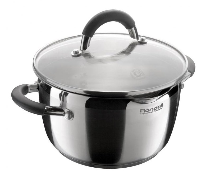 Кастрюля Rondell Flamme RDS-024 3.2л. d=20см (с крышкой) стальной