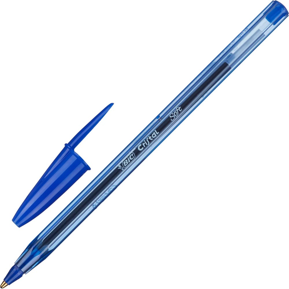 Ручка шариковая неавтоматическая BIC Cristal Soft синяя (толщина линии 0.35 мм)