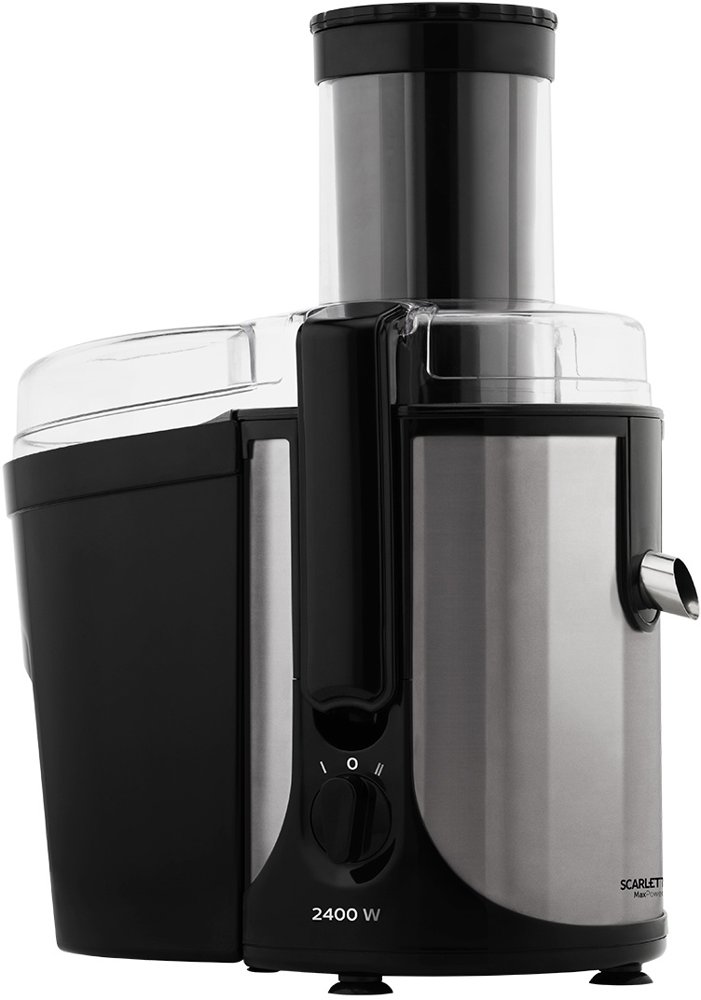 Соковыжималка центробежная Scarlett MaxPower SC-JE50S61 2400Вт рез.сок.:1000мл. серебристый/черный
