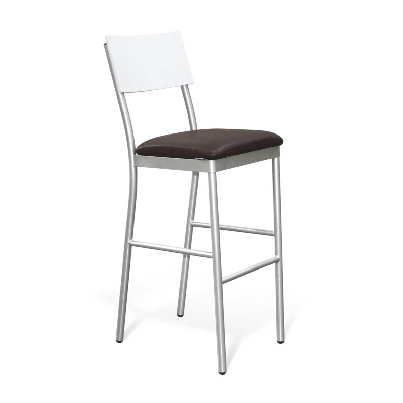Стул барный Sheffilton SHT-S102, сереб./espresso/белая шагрень гл.