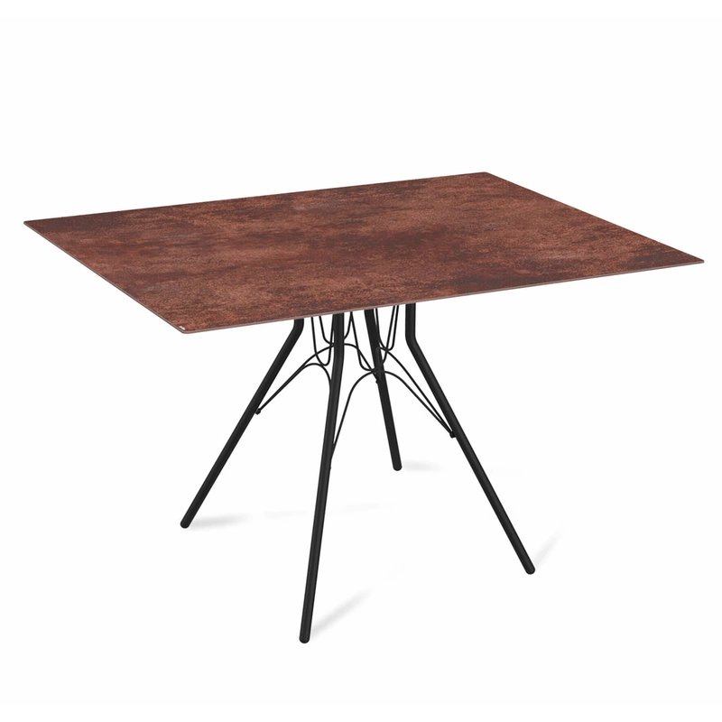 Стол Sheffilton SHT-TU34-P/TT21-6 100/75 керамика, черный муар / коричневая сепия