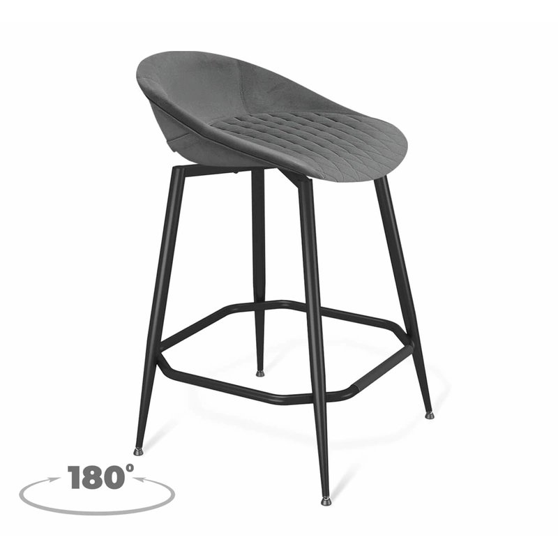 Стул полубарный Sheffilton SHT-ST19-SF2/S1480-1, туманная дымка / черный муар