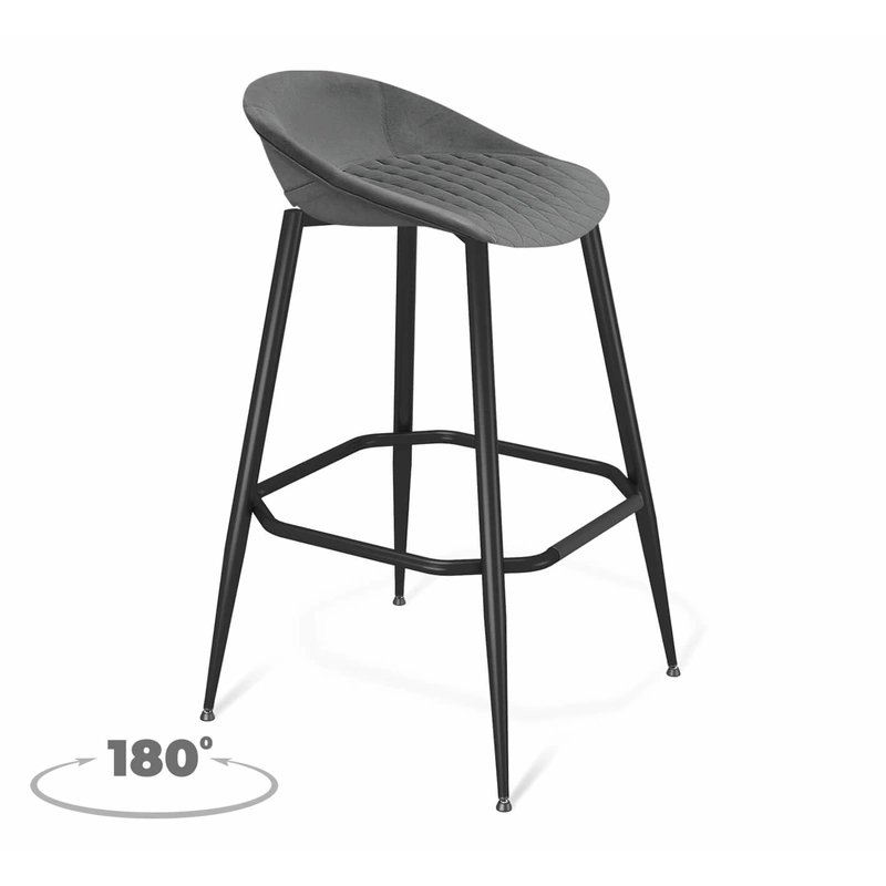 Стул барный Sheffilton SHT-ST19-SF2/S1480, туманная дымка / черный муар