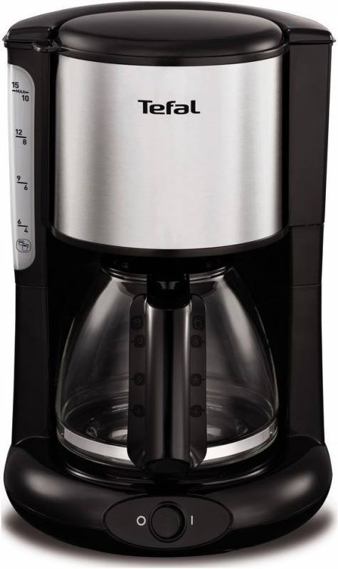 Кофеварка капельная Tefal CM361838 1200Вт серебристый/черный