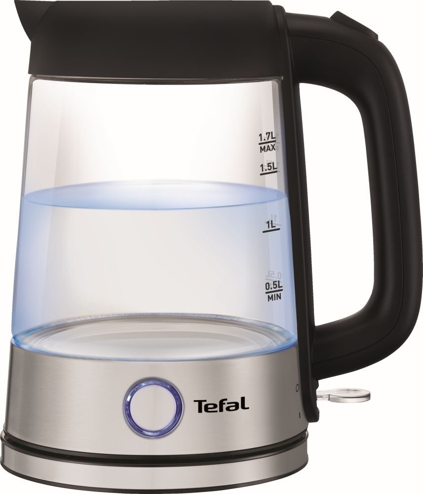Чайник электрический Tefal Glass Kettle KI750D30 1.7л. 2400Вт серебристый корпус: стекло/металл/пластик (8010000020)