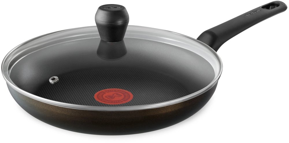 Сковорода Tefal Easy Plus 04237924 круглая 24см ручка несъемная (с крышкой) черный (9100054100)