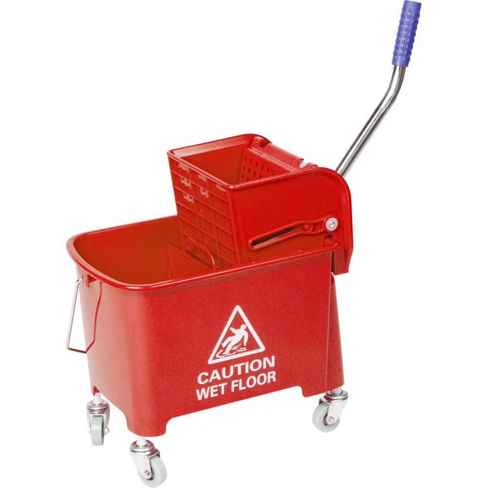 Тележка уборочная одноведёрная Luscan Professional 1x20 л с отжимом красная