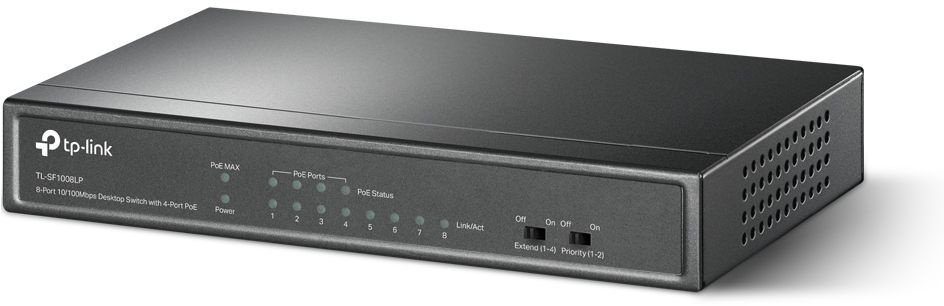 Коммутатор TP-Link TL-SF1008LP (L2) 8x100Мбит/с 4PoE 41W неуправляемый