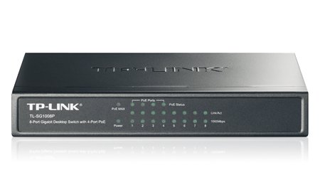 Коммутатор TP-Link TL-SG1008P (L2) 8x1Гбит/с 4PoE 4PoE+ 64W неуправляемый