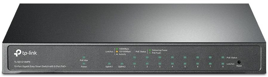 Коммутатор TP-Link TL-SG1210MPE (L2) 10x1Гбит/с 1xКомбо(1000BASE-T/SFP) 8PoE+ 123W настраиваемый
