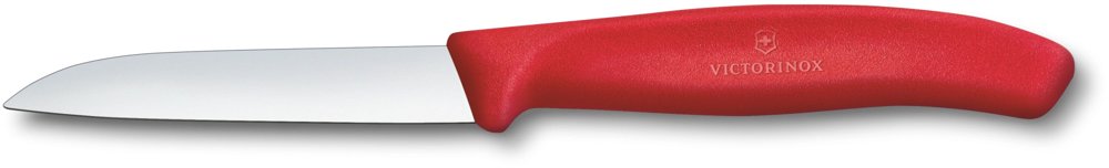 Нож кухонный Victorinox Swiss Classic (6.7401.C1) стальной для чистки овощей и фруктов лезв.80мм прямая заточка красный