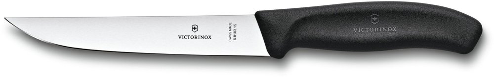 Нож кухонный Victorinox Swiss Classic (6.8103.15B) стальной разделочный лезв.150мм прямая заточка черный блистер